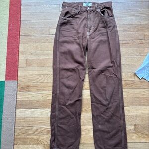 Reformation Wide-Leg Brown Jeans (SIZE 26)